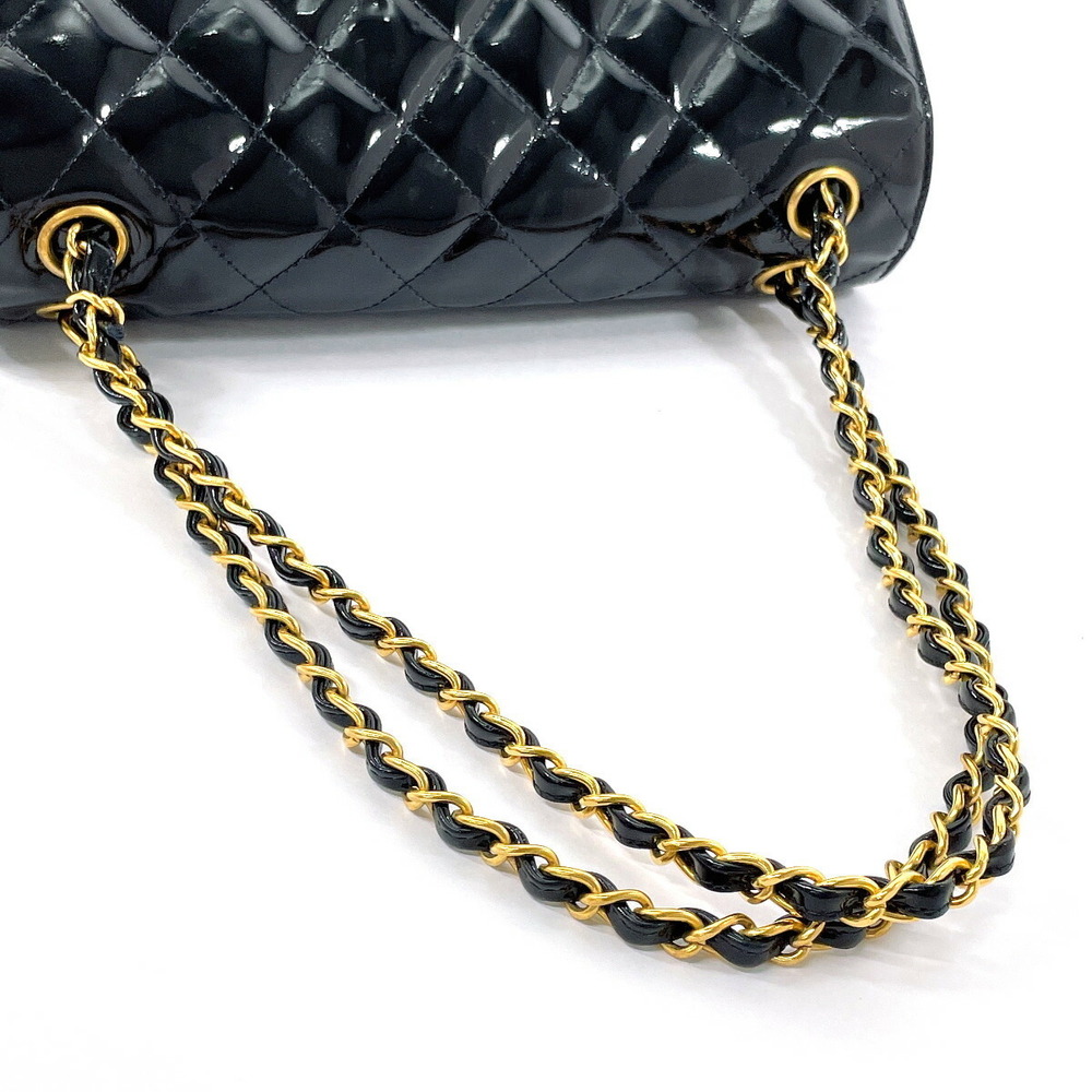 CHANEL Matelasse Chain Shoulder Bag Patent Leather Black - Picture 6 of 12